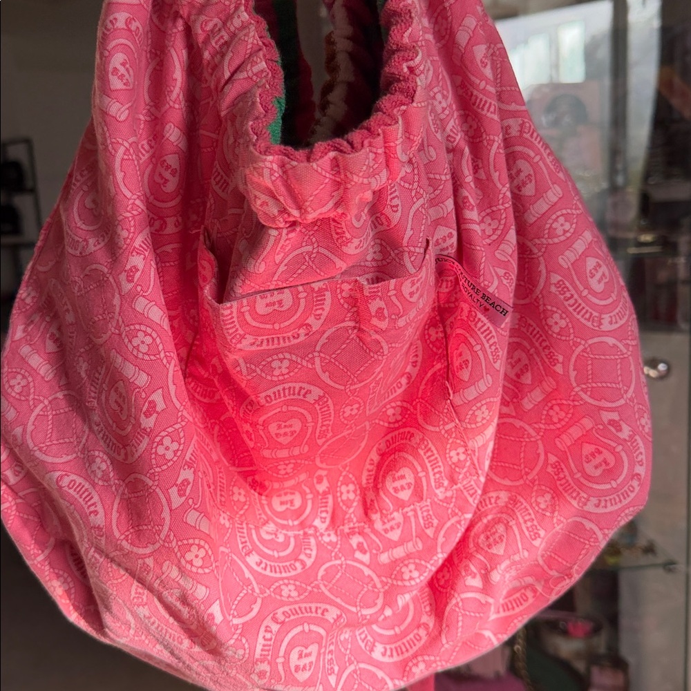 VINTAGE Juicy Couture Beach Surf Royalty Hobo Tote Bag🩷💚🎀 - Picture 10 of 11